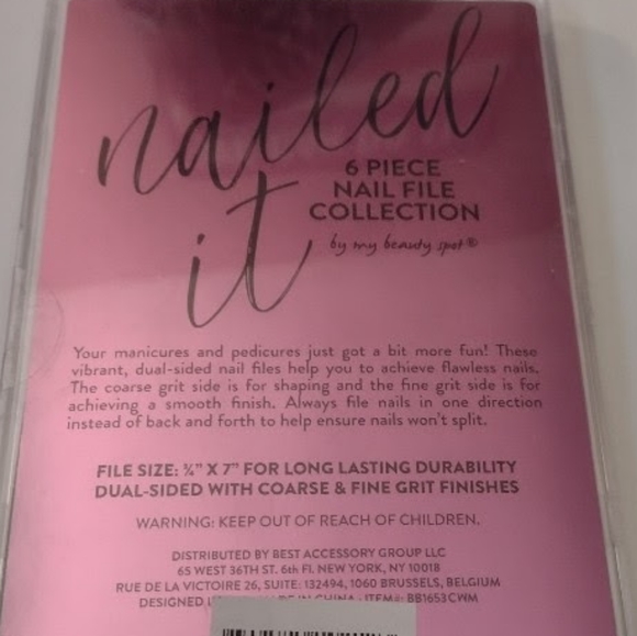 NWT My Beauty Spot "Nailed It" 6 Piece Dual Sided Colorful Nail File Set - Picture 6 of 9